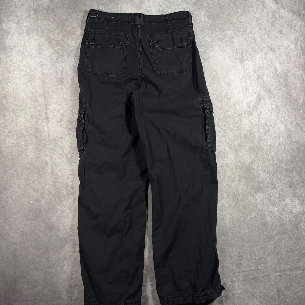 American Eagle Womens Black Cargo Pants Utility Straight Leg Size 8 Y2K Grunge - Picture 2 of 9